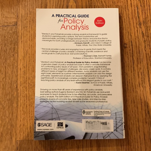 A Practical Guide for Policy Analysis by Eugene Bardach and Eric M. Patashnik - Picture 2 of 3